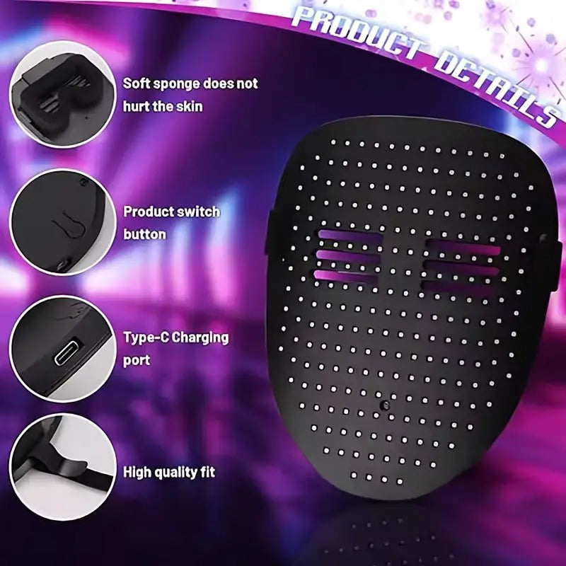 led mask gesture sensing light face transforming led - Temu