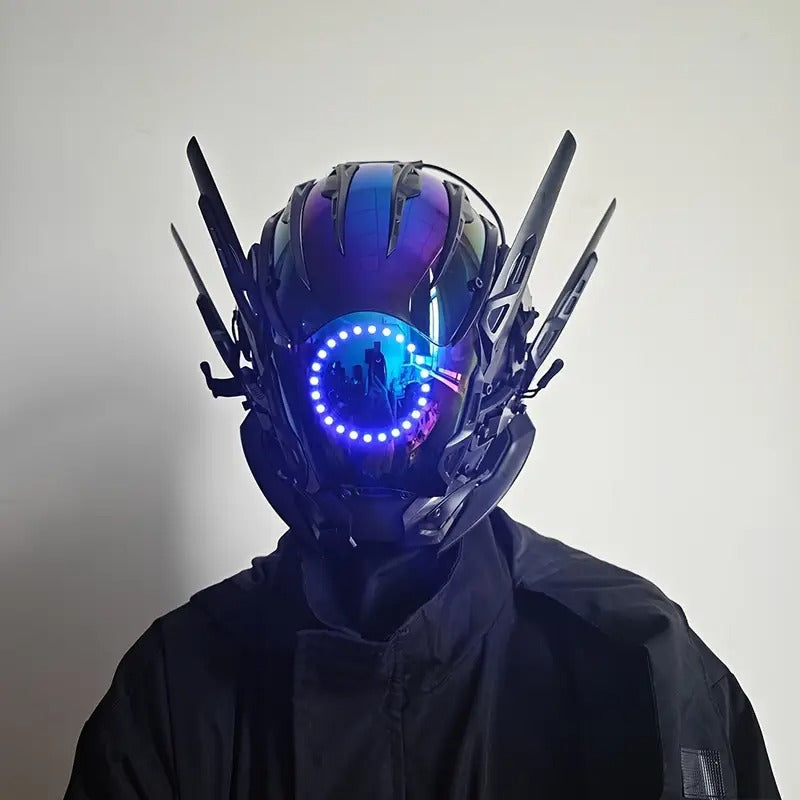 handmade cool light punk masks cyber warrior masks halloween - Temu