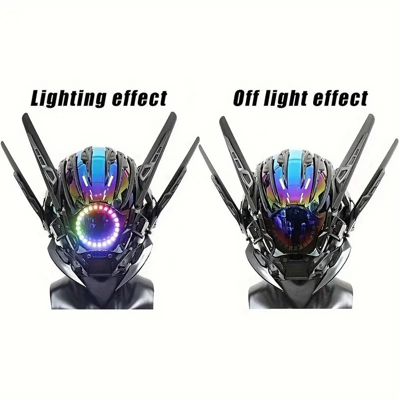 handmade cool light punk masks cyber warrior masks halloween - Temu