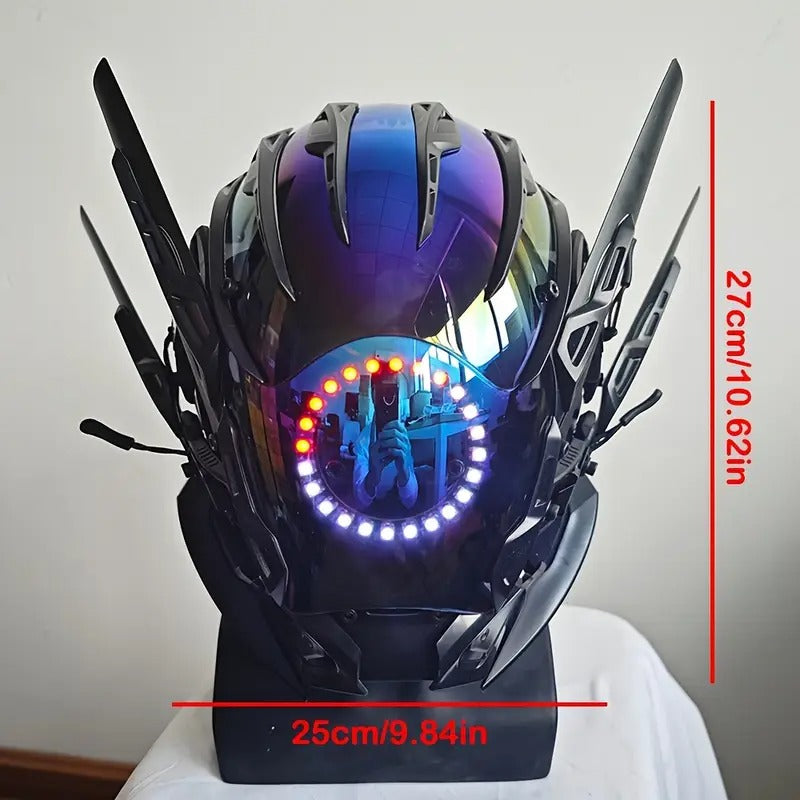 handmade cool light punk masks cyber warrior masks halloween - Temu