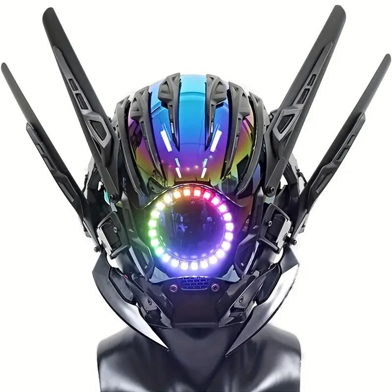 handmade cool light punk masks cyber warrior masks halloween - Temu