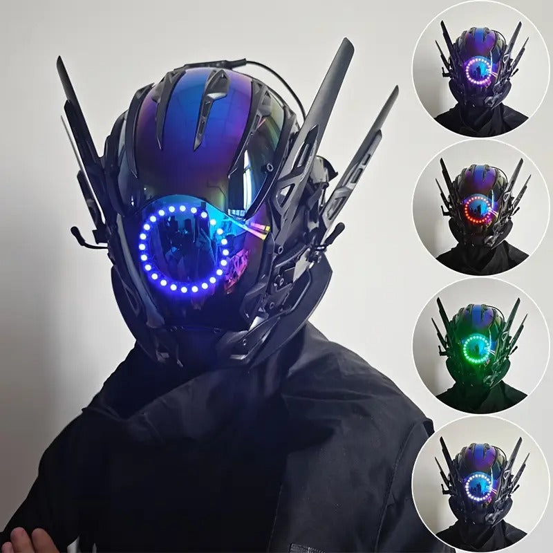 handmade cool light punk masks cyber warrior masks halloween - Temu