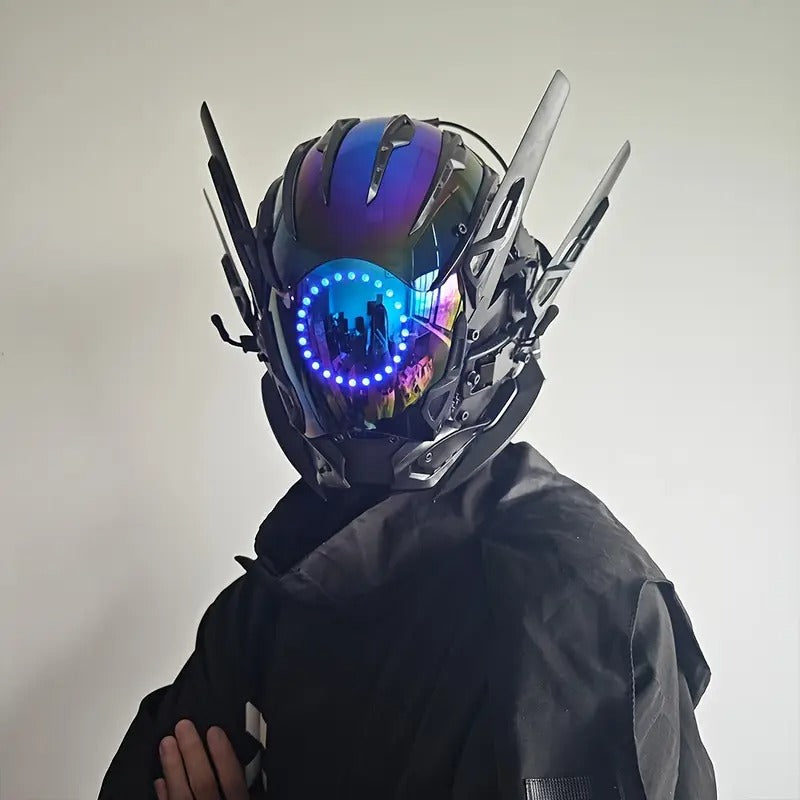 handmade cool light punk masks cyber warrior masks halloween - Temu