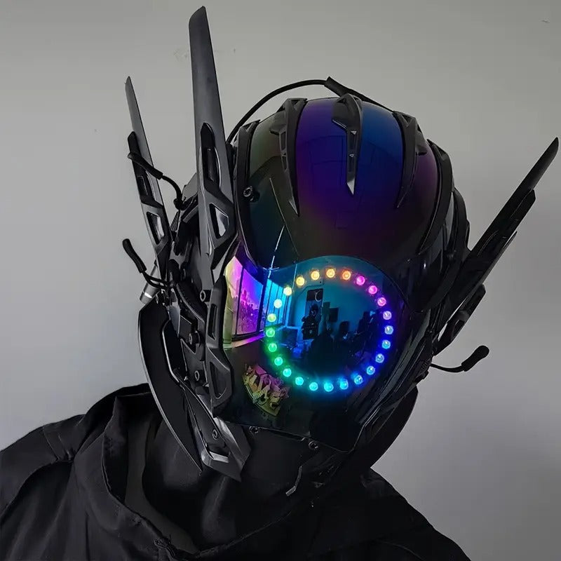 handmade cool light punk masks cyber warrior masks halloween - Temu