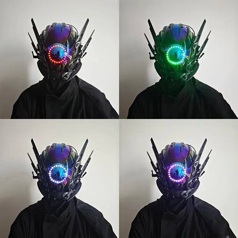 handmade cool light punk masks cyber warrior masks halloween - Temu