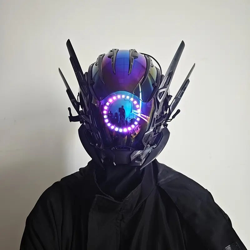 handmade cool light punk masks cyber warrior masks halloween - Temu