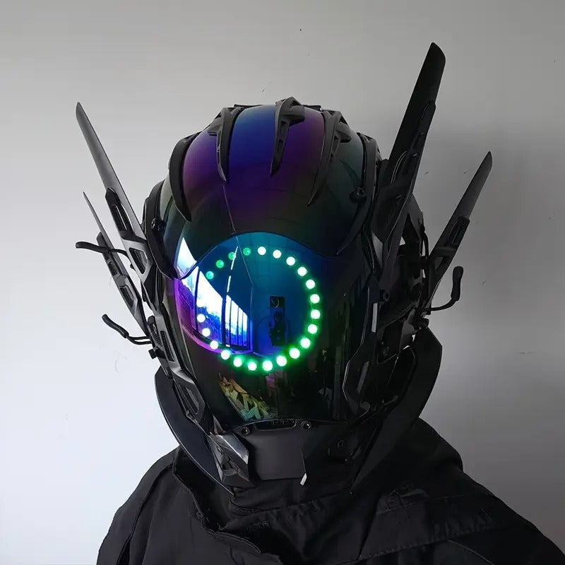 handmade cool light punk masks cyber warrior masks halloween - Temu